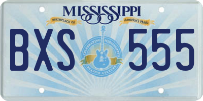 MS license plate BXS555