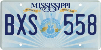 MS license plate BXS558