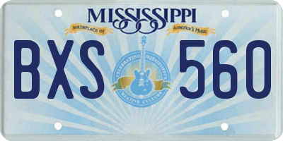 MS license plate BXS560