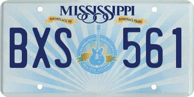 MS license plate BXS561