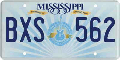 MS license plate BXS562