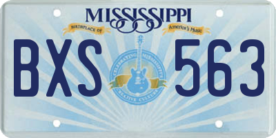 MS license plate BXS563