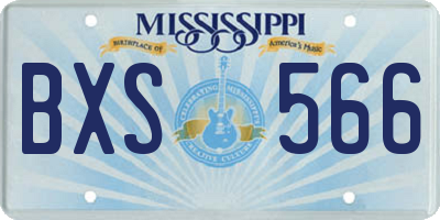 MS license plate BXS566