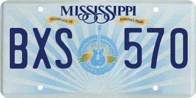 MS license plate BXS570