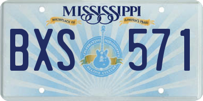 MS license plate BXS571