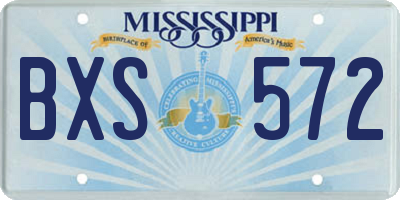 MS license plate BXS572