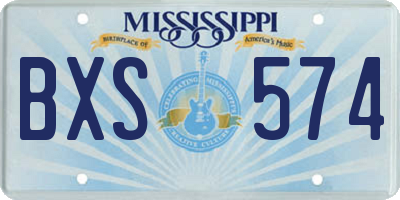 MS license plate BXS574
