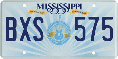 MS license plate BXS575