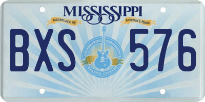 MS license plate BXS576
