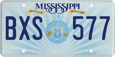 MS license plate BXS577