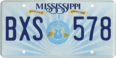 MS license plate BXS578