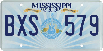 MS license plate BXS579