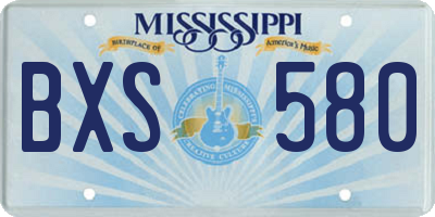 MS license plate BXS580
