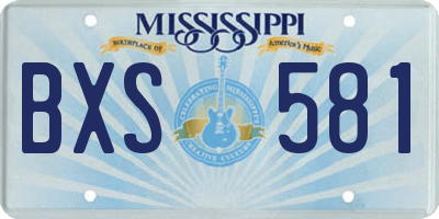 MS license plate BXS581
