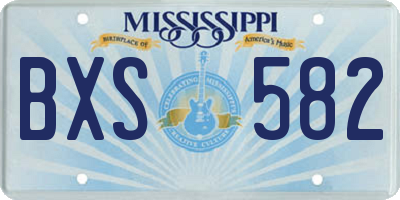 MS license plate BXS582
