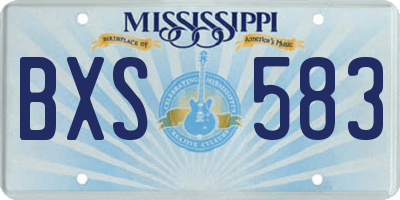 MS license plate BXS583