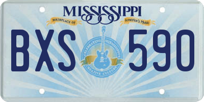MS license plate BXS590