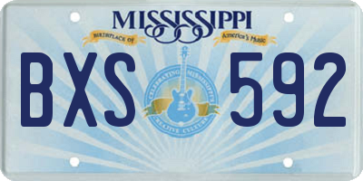 MS license plate BXS592