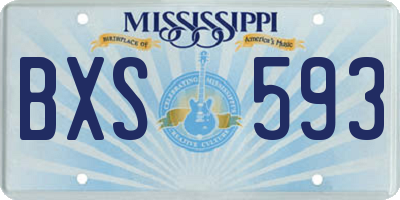 MS license plate BXS593