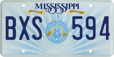MS license plate BXS594