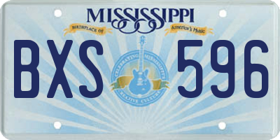 MS license plate BXS596