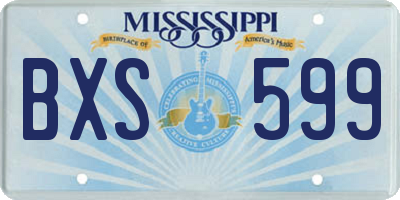 MS license plate BXS599