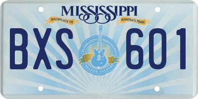 MS license plate BXS601