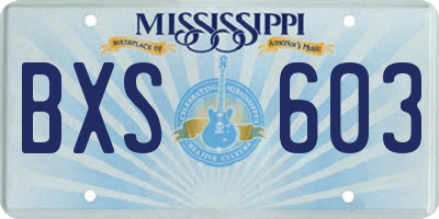 MS license plate BXS603