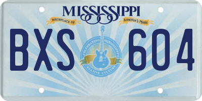 MS license plate BXS604