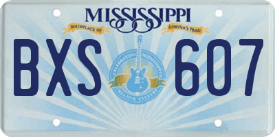 MS license plate BXS607