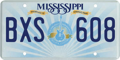 MS license plate BXS608