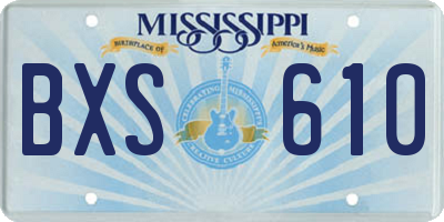 MS license plate BXS610