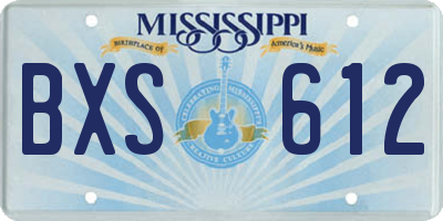 MS license plate BXS612