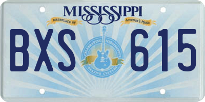 MS license plate BXS615