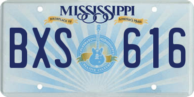 MS license plate BXS616