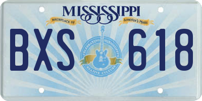 MS license plate BXS618