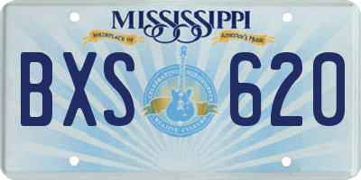 MS license plate BXS620