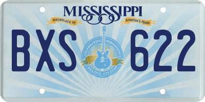 MS license plate BXS622