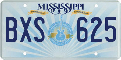 MS license plate BXS625