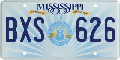 MS license plate BXS626