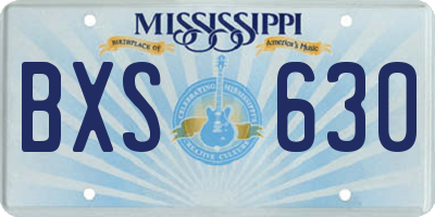 MS license plate BXS630