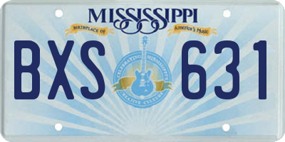 MS license plate BXS631