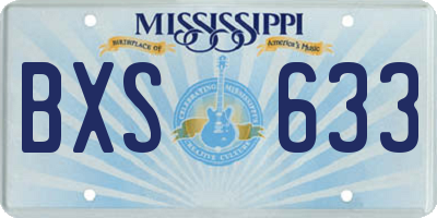 MS license plate BXS633