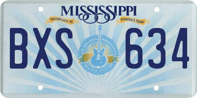 MS license plate BXS634