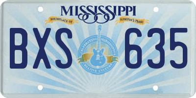 MS license plate BXS635