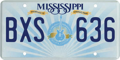 MS license plate BXS636