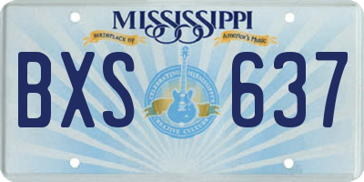MS license plate BXS637