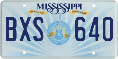 MS license plate BXS640