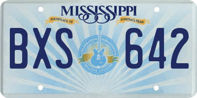MS license plate BXS642
