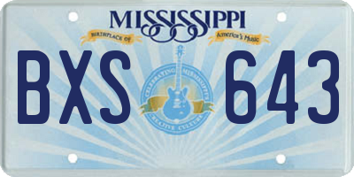 MS license plate BXS643